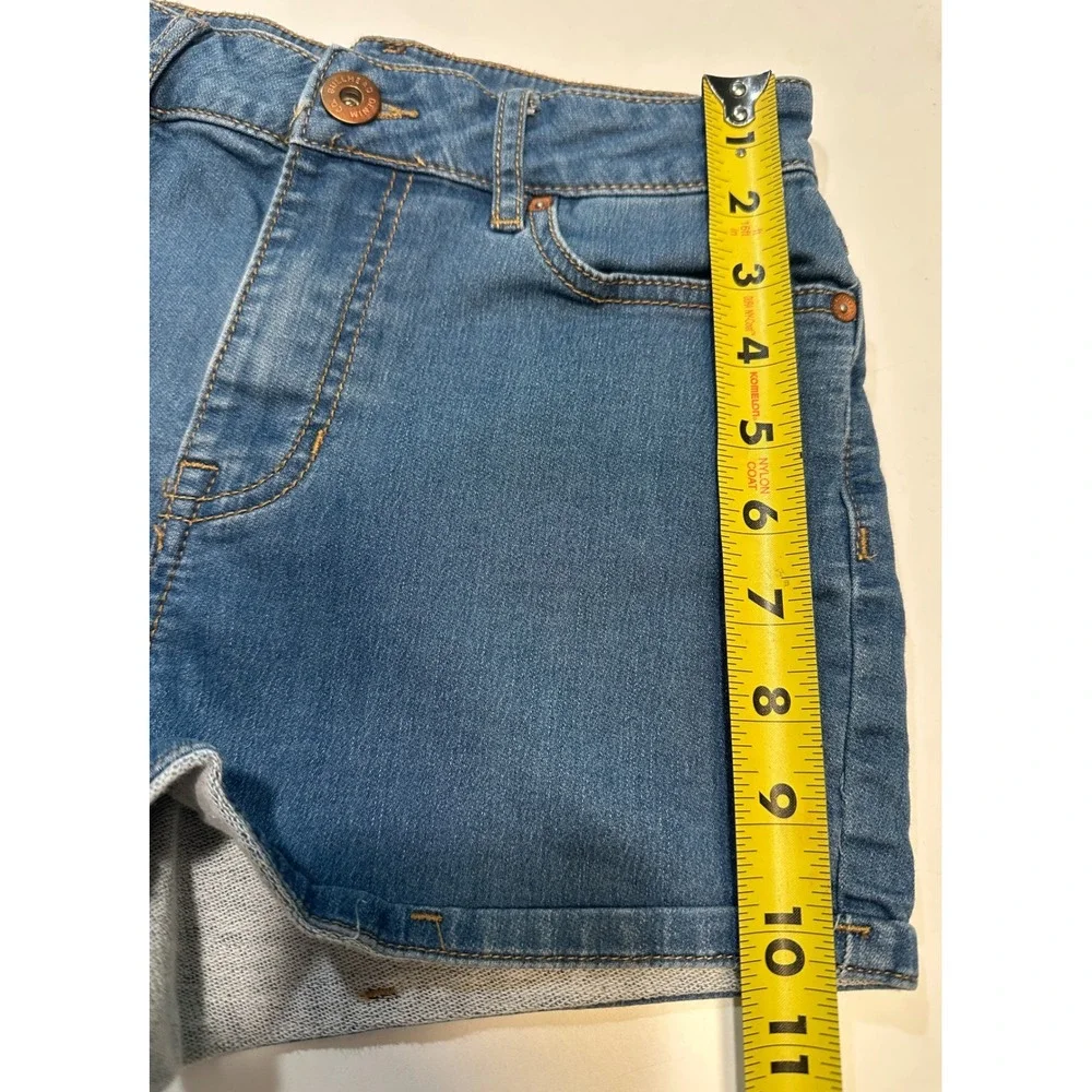 Bullhead Denim Co Jean Shorts Women 3 Blue Super High Rise Shorty Cut Off Summer
